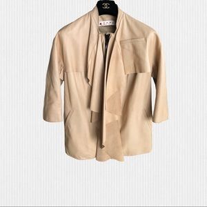 Marni nude leather dress jacket coat 38 M